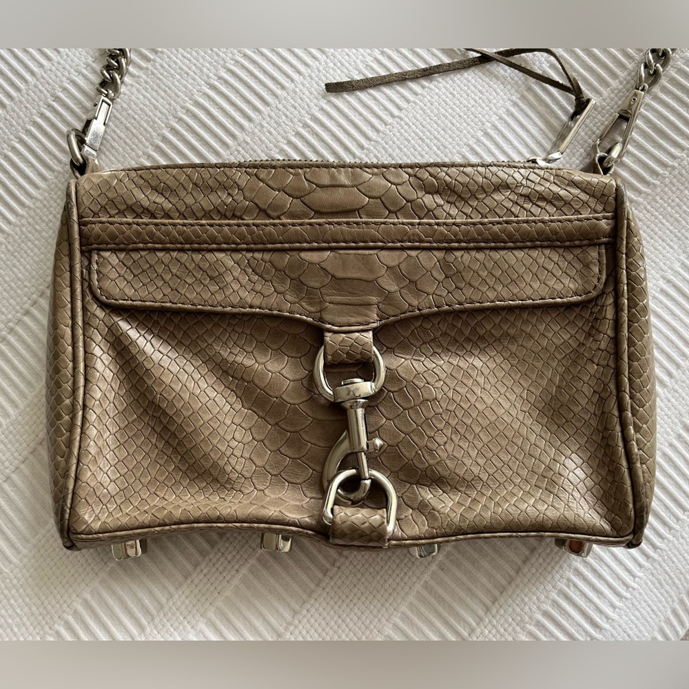 Rebecca Minkoff crocodile-embossed leather crossbody handbag. Rare find!